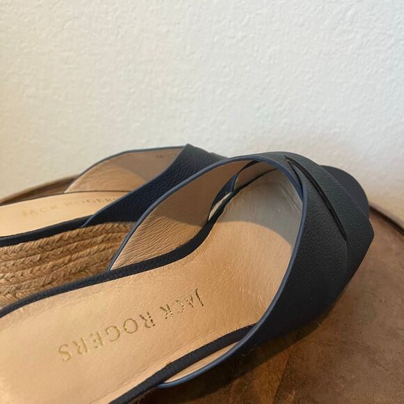 Jack Rogers Slotted Sloane Espadrille Mid Wedge Sandals Women's Size 9.5 - Picture 8 of 9